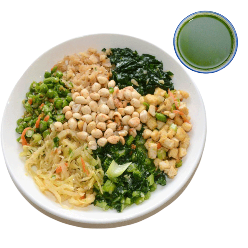 Image of Hakka Lei Cha with shrimp freshly prepared by home chef