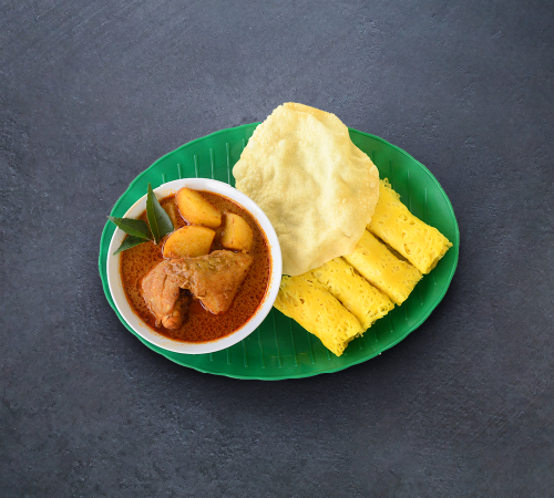 nyonya curry chicken with roti jala